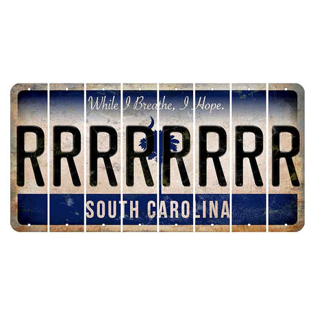 South Carolina While I Breathe Cut License Plate Strips (Set of 8) R