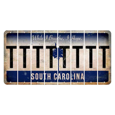 South Carolina While I Breathe Cut License Plate Strips (Set of 8) T