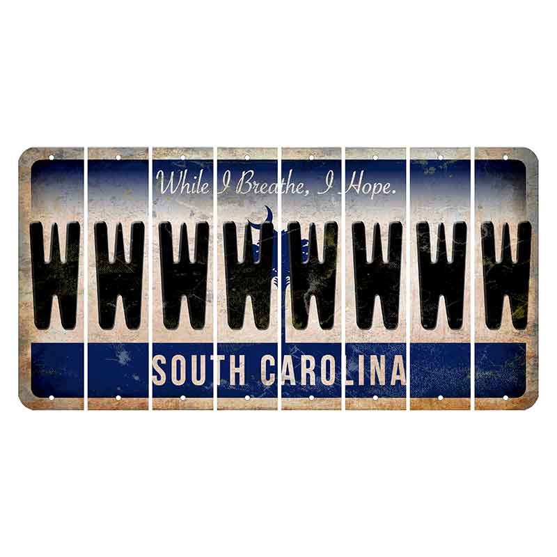 South Carolina While I Breathe Cut License Plate Strips (Set of 8) W