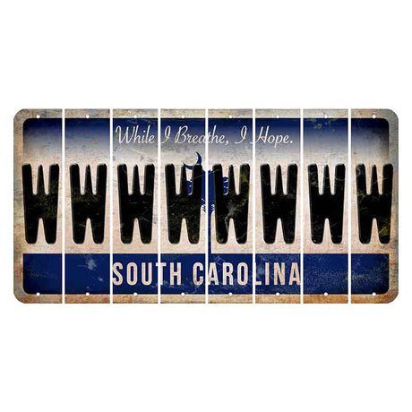 South Carolina While I Breathe Cut License Plate Strips (Set of 8) W