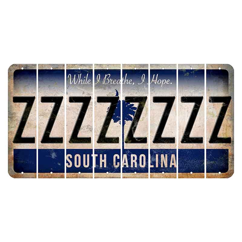 South Carolina While I Breathe Cut License Plate Strips (Set of 8) Z