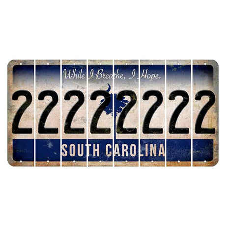 South Carolina While I Breathe Cut License Plate Strips (Set of 8) 2