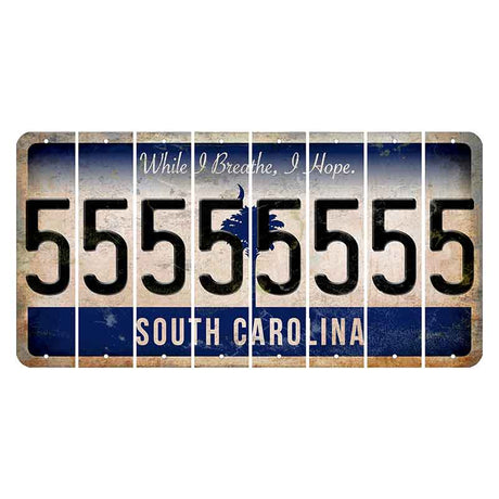 South Carolina While I Breathe Cut License Plate Strips (Set of 8) 5