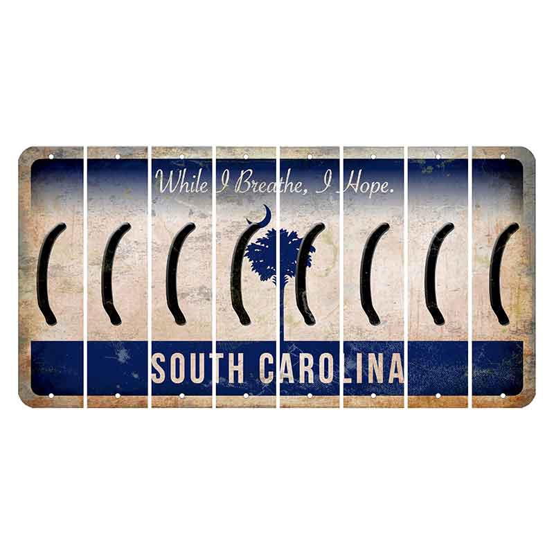 South Carolina While I Breathe Cut License Plate Strips (Set of 8) Parenthesis - Left