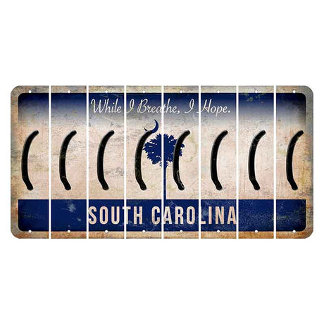 South Carolina While I Breathe Cut License Plate Strips (Set of 8) Parenthesis - Left