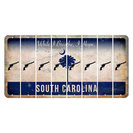 South Carolina While I Breathe Cut License Plate Strips (Set of 8) Revolver