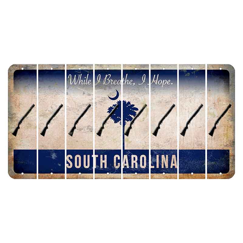 South Carolina While I Breathe Cut License Plate Strips (Set of 8) Shotgun