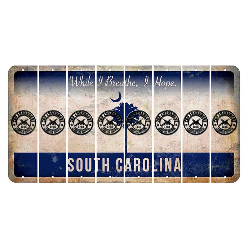 South Carolina While I Breathe Cut License Plate Strips (Set of 8) 2nd Amendment