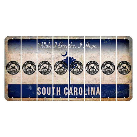 South Carolina While I Breathe Cut License Plate Strips (Set of 8) 2nd Amendment