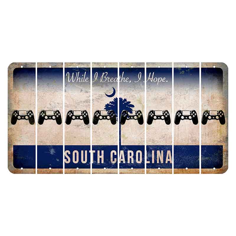 South Carolina While I Breathe Cut License Plate Strips (Set of 8) PS Controller