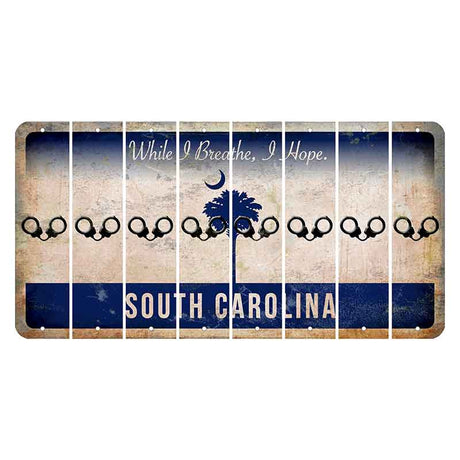 South Carolina While I Breathe Cut License Plate Strips (Set of 8) Handcuffs