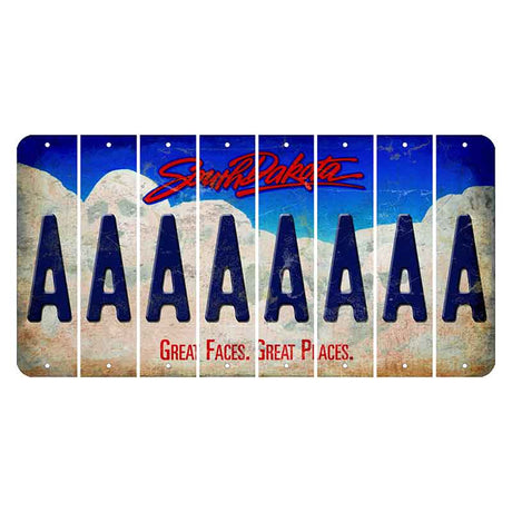 South Dakota Great Faces Great Places Cut License Plate Strips (Set of 8) A