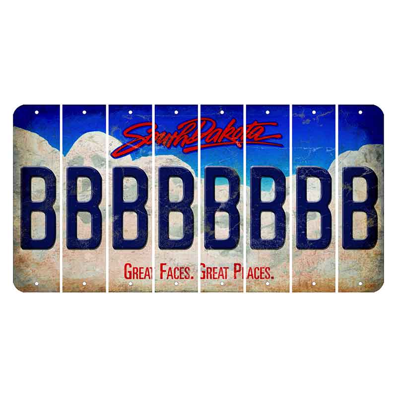 South Dakota Great Faces Great Places Cut License Plate Strips (Set of 8) B