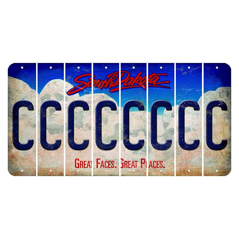 South Dakota Great Faces Great Places Cut License Plate Strips (Set of 8) C