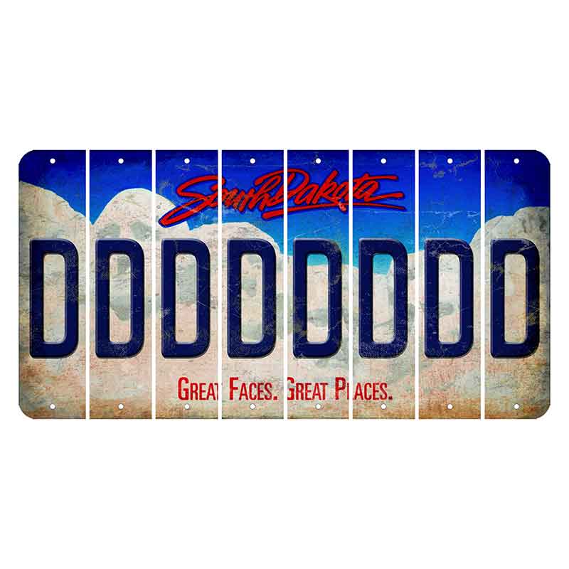 South Dakota Great Faces Great Places Cut License Plate Strips (Set of 8) D