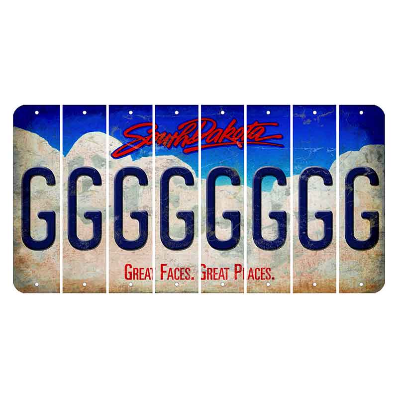 South Dakota Great Faces Great Places Cut License Plate Strips (Set of 8) G