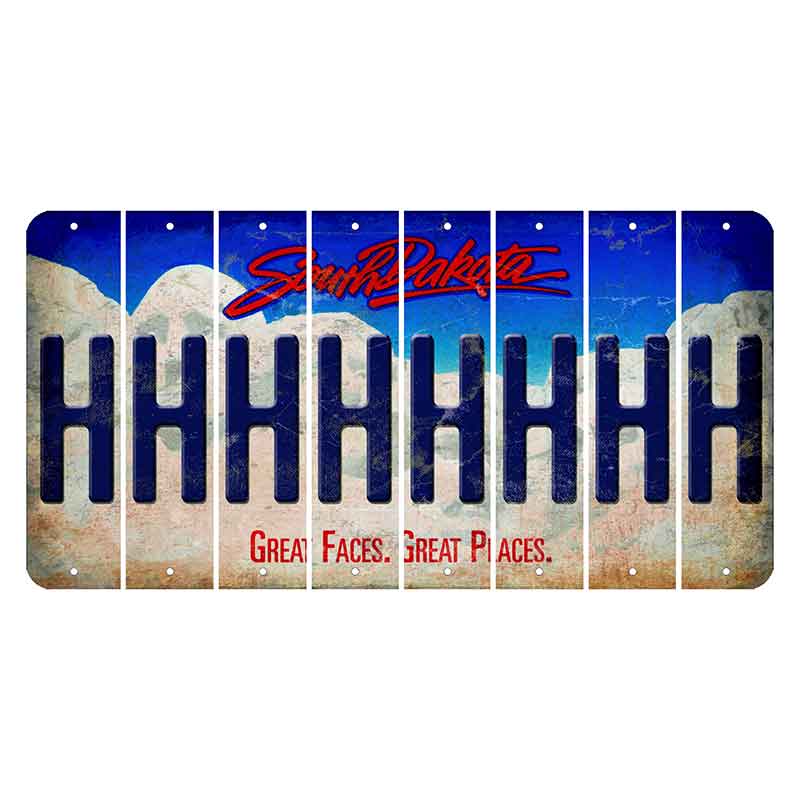 South Dakota Great Faces Great Places Cut License Plate Strips (Set of 8) H