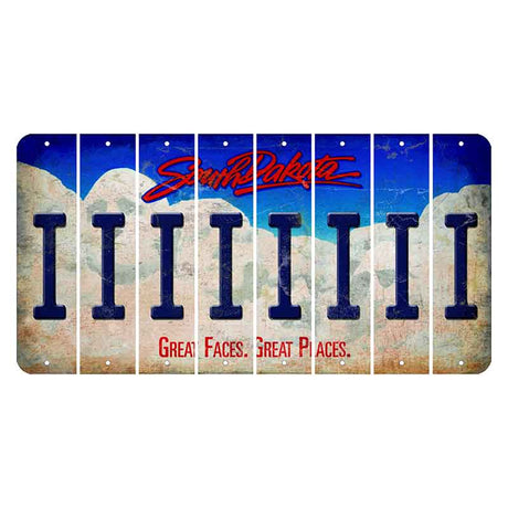 South Dakota Great Faces Great Places Cut License Plate Strips (Set of 8) I