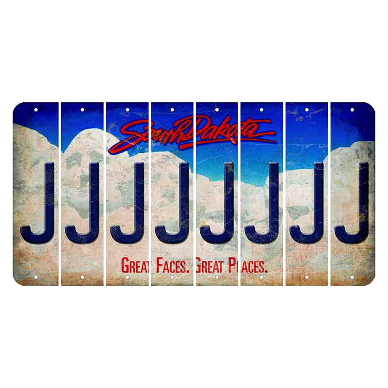 South Dakota Great Faces Great Places Cut License Plate Strips (Set of 8) J