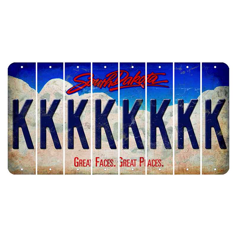 South Dakota Great Faces Great Places Cut License Plate Strips (Set of 8) K