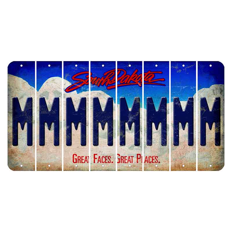 South Dakota Great Faces Great Places Cut License Plate Strips (Set of 8) M