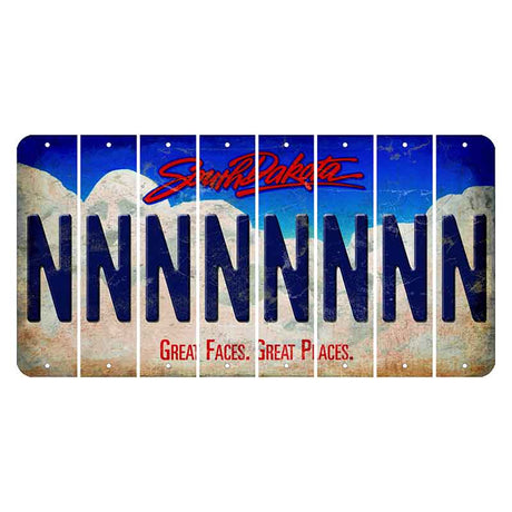 South Dakota Great Faces Great Places Cut License Plate Strips (Set of 8) N