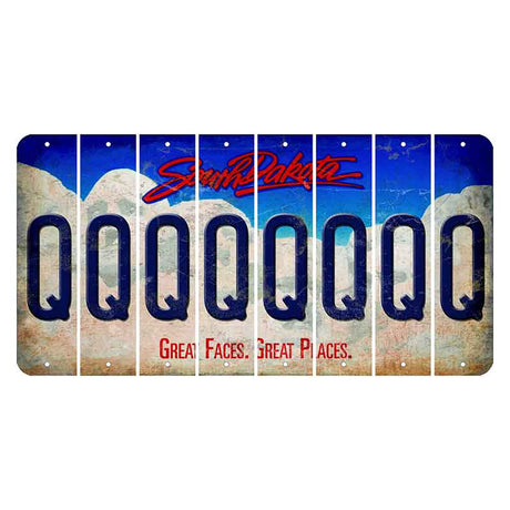 South Dakota Great Faces Great Places Cut License Plate Strips (Set of 8) Q