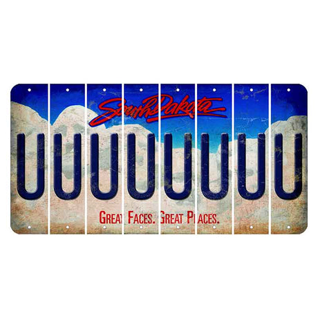 South Dakota Great Faces Great Places Cut License Plate Strips (Set of 8) U