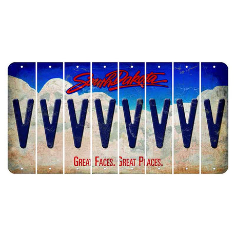 South Dakota Great Faces Great Places Cut License Plate Strips (Set of 8) V