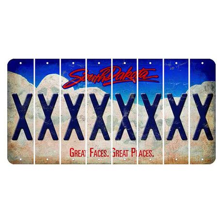 South Dakota Great Faces Great Places Cut License Plate Strips (Set of 8) X