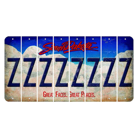 South Dakota Great Faces Great Places Cut License Plate Strips (Set of 8) Z