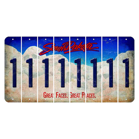 South Dakota Great Faces Great Places Cut License Plate Strips (Set of 8) 1