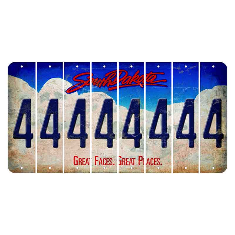 South Dakota Great Faces Great Places Cut License Plate Strips (Set of 8) 4