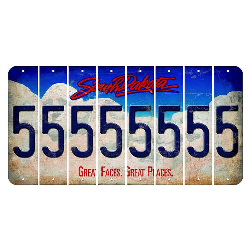 South Dakota Great Faces Great Places Cut License Plate Strips (Set of 8) 5