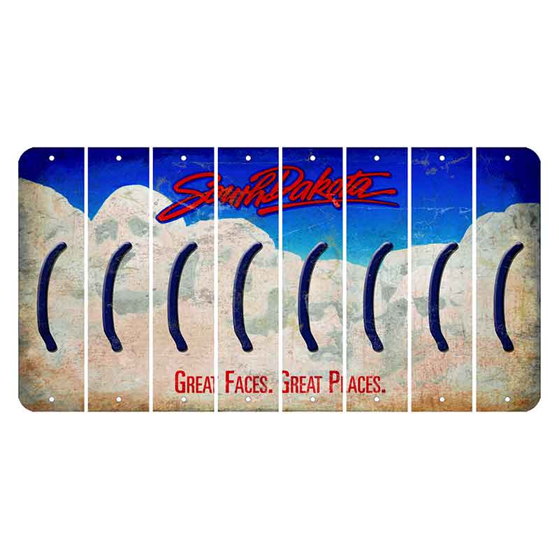 South Dakota Great Faces Great Places Cut License Plate Strips (Set of 8) Parenthesis - Left