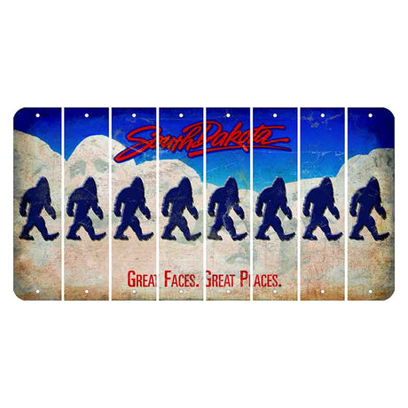 South Dakota Great Faces Great Places Cut License Plate Strips (Set of 8) Bigfoot