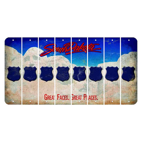 South Dakota Great Faces Great Places Cut License Plate Strips (Set of 8) Police Badge