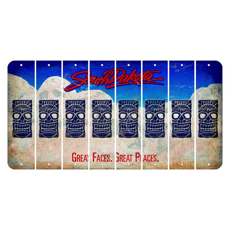 South Dakota Great Faces Great Places Cut License Plate Strips (Set of 8) Tiki