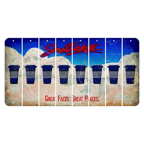 South Dakota Great Faces Great Places Cut License Plate Strips (Set of 8) Latte