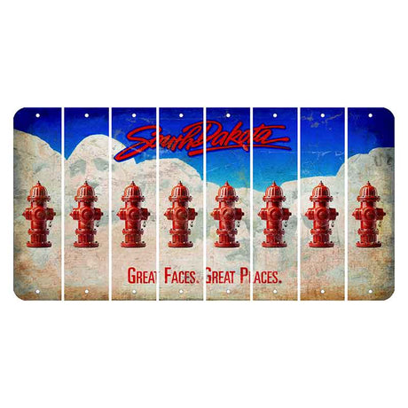 South Dakota Great Faces Great Places Cut License Plate Strips (Set of 8) Fire Hydrant