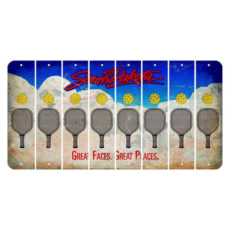 South Dakota Great Faces Great Places Cut License Plate Strips (Set of 8) Pickleball