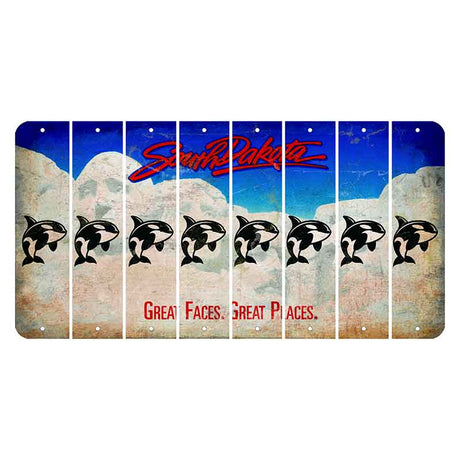 South Dakota Great Faces Great Places Cut License Plate Strips (Set of 8) Whale