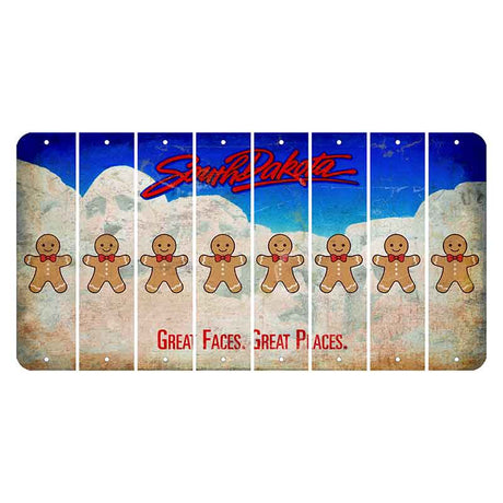 South Dakota Great Faces Great Places Cut License Plate Strips (Set of 8) Gingerbread Man