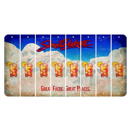 South Dakota Great Faces Great Places Cut License Plate Strips (Set of 8) Cocktail