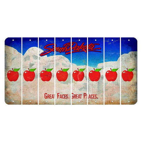 South Dakota Great Faces Great Places Cut License Plate Strips (Set of 8) Apple