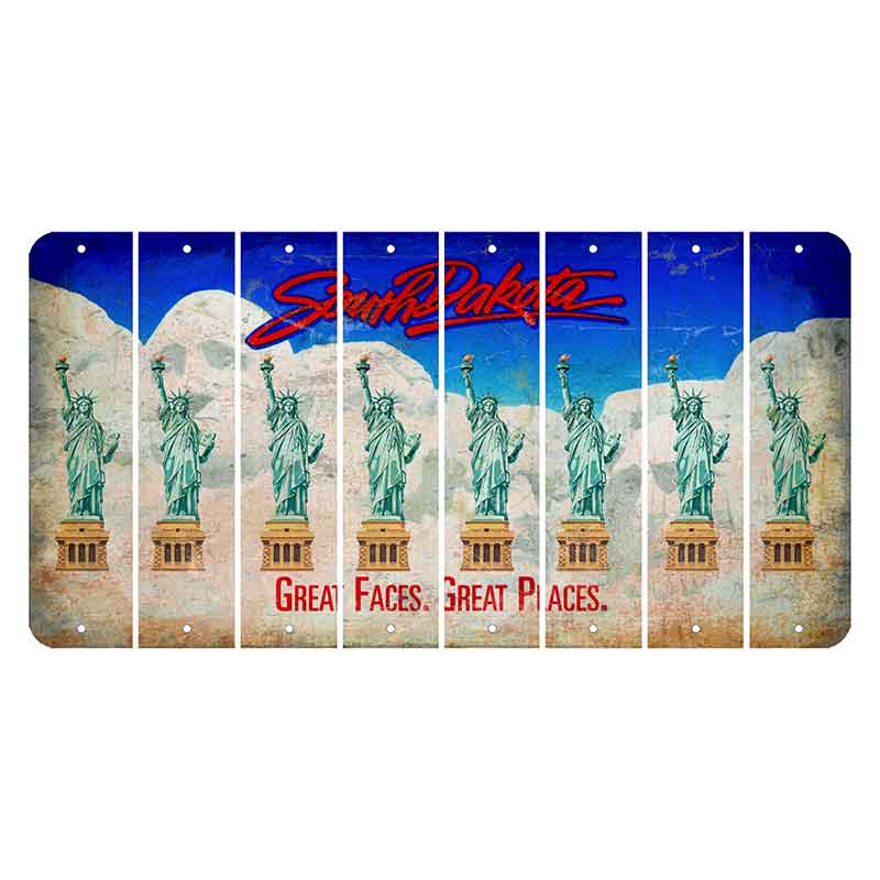 South Dakota Great Faces Great Places Cut License Plate Strips (Set of 8) Statue of Liberty