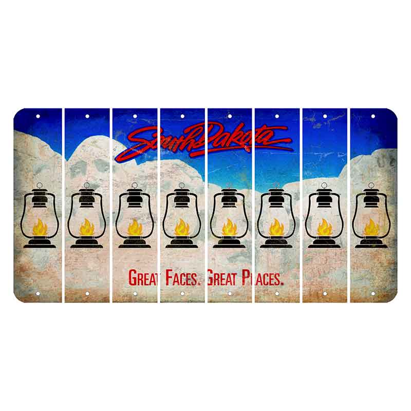 South Dakota Great Faces Great Places Cut License Plate Strips (Set of 8) Lantern