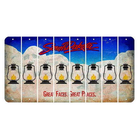 South Dakota Great Faces Great Places Cut License Plate Strips (Set of 8) Lantern