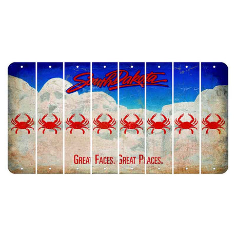 South Dakota Great Faces Great Places Cut License Plate Strips (Set of 8) Crab