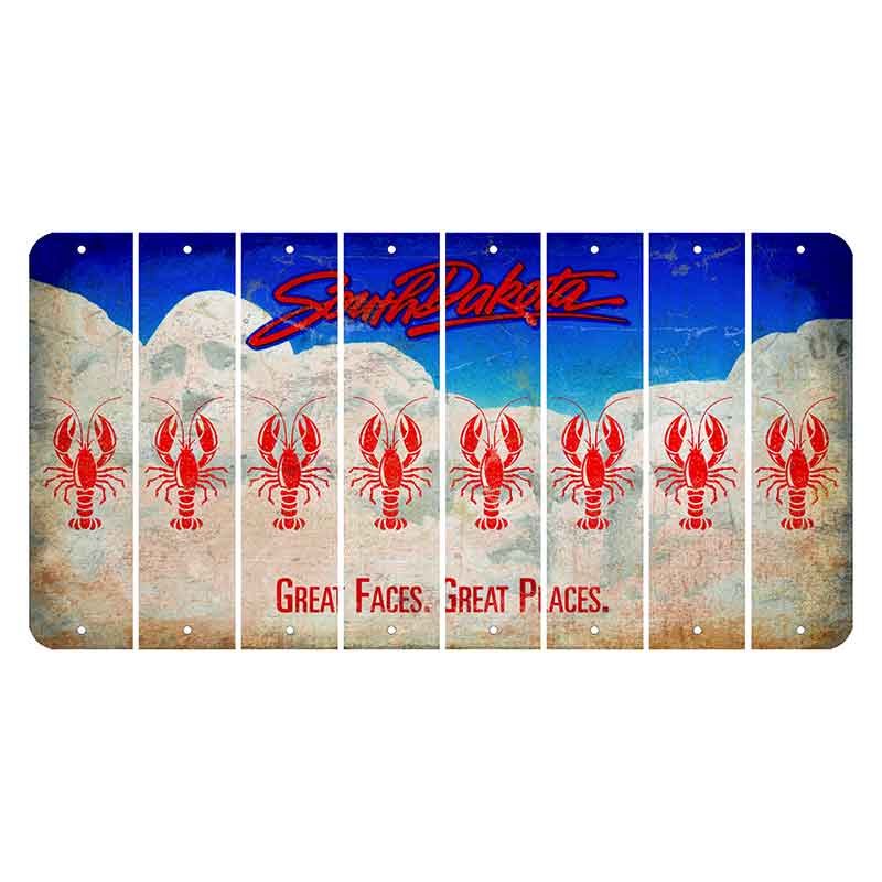 South Dakota Great Faces Great Places Cut License Plate Strips (Set of 8) Lobster